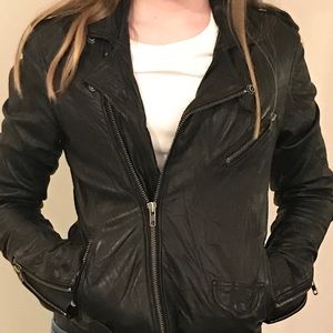 COPY - Blk leather biker jacket Mendochino.